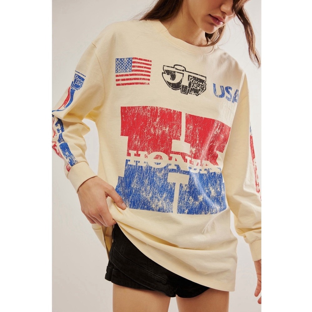 Free People Honda Skate Tee Women's Medium Graphic T‑Shirt Vintage Style